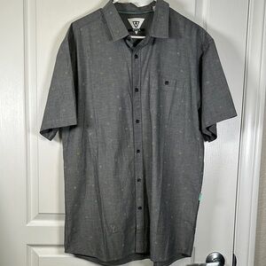 VISSLA Gray Button Down Pocket Gray Surf ECO S/S Shirt Size XL NWOT #2681